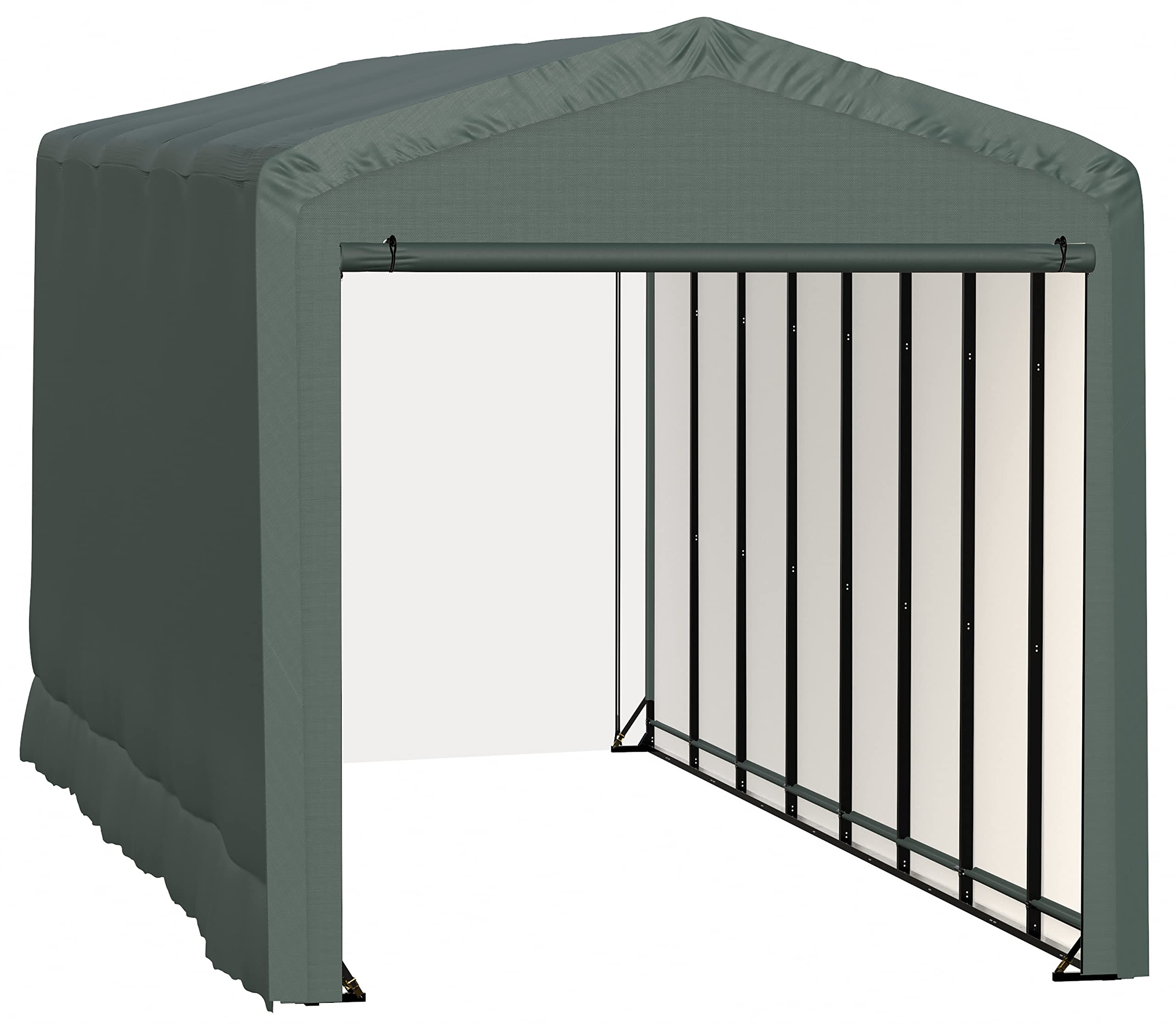 ShelterLogic ShelterTube Garage & Storage Shelter, 14' x 36' x 16' Heavy-Duty Steel Frame Wind and Snow-Load Rated Enclosure, Green - Image 11