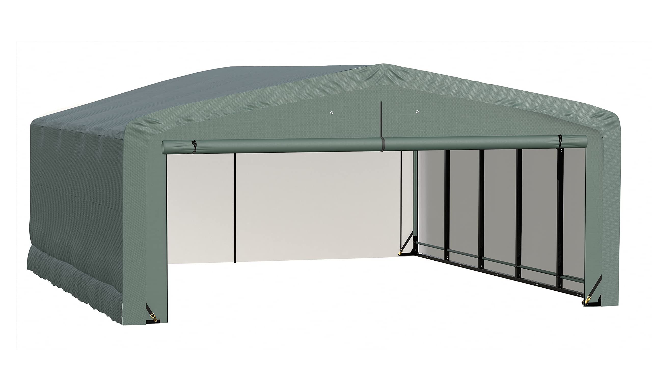 ShelterLogic ShelterTube Garage & Storage Shelter, 20' x 23' x 10' Heavy-Duty Steel Frame Wind and Snow-Load Rated Enclosure, Green - Image 11