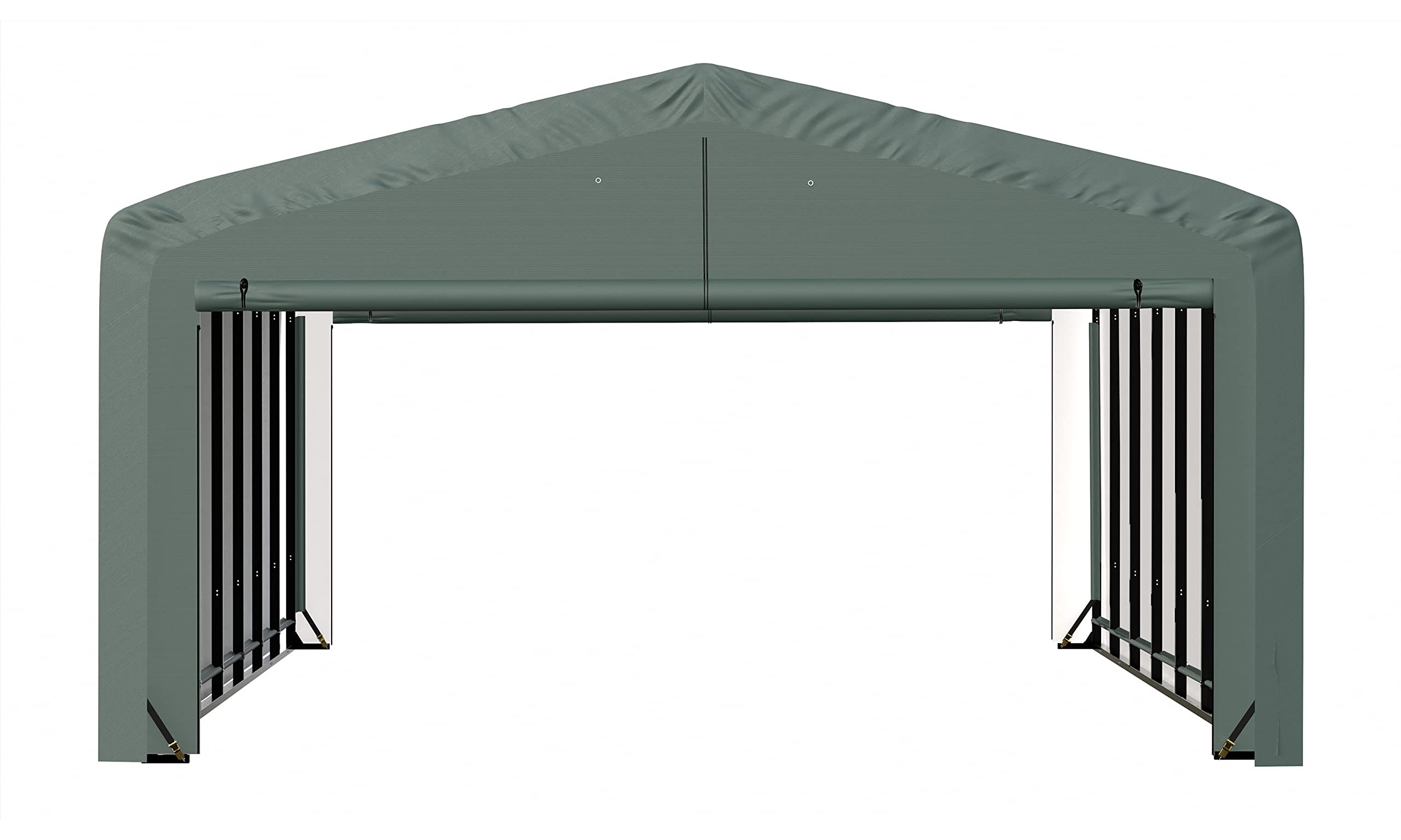 ShelterLogic ShelterTube Garage & Storage Shelter, 20' x 32' x 12' Heavy-Duty Steel Frame Wind and Snow-Load Rated Enclosure, Green - Image 10