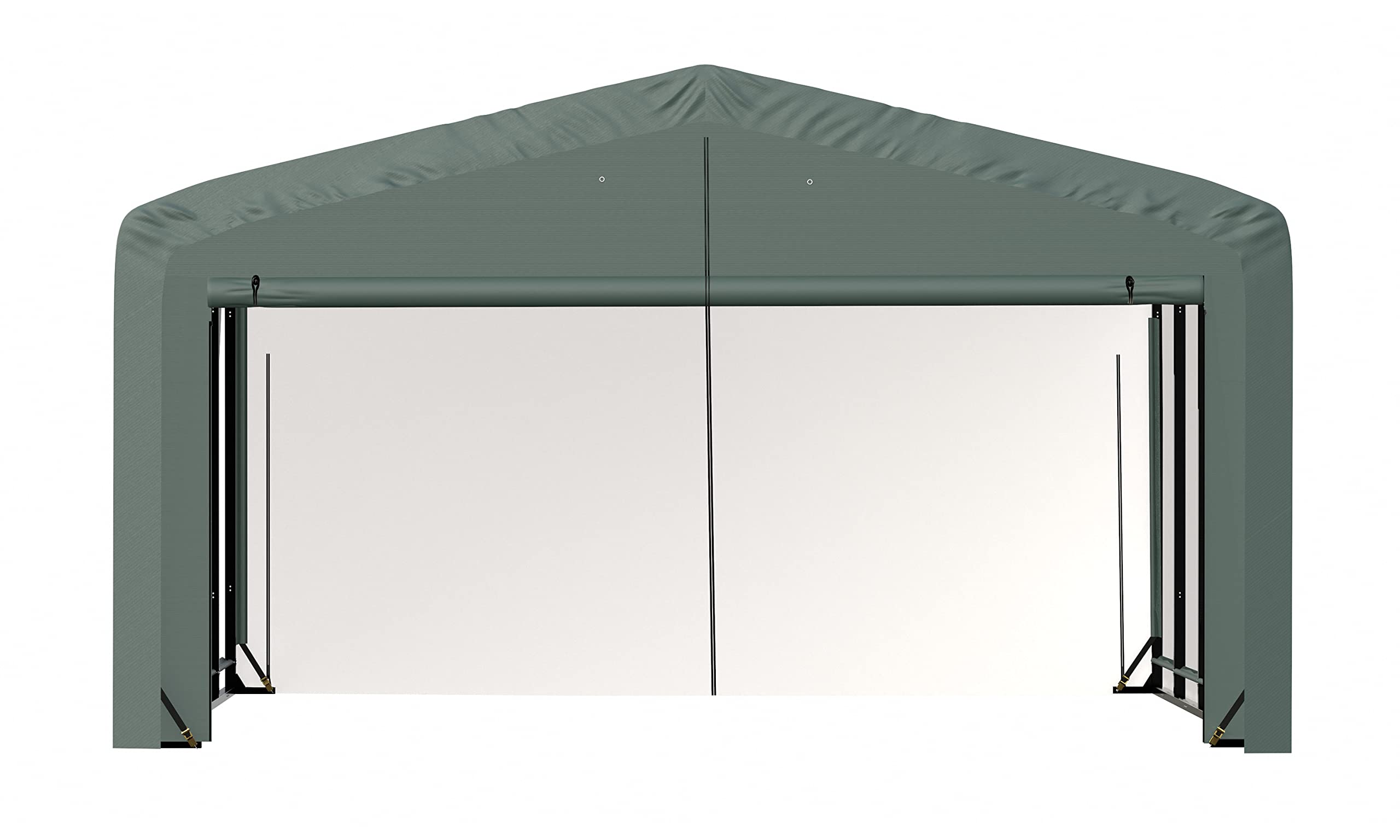 ShelterLogic ShelterTube Garage & Storage Shelter, 20' x 32' x 12' Heavy-Duty Steel Frame Wind and Snow-Load Rated Enclosure, Green - Image 8