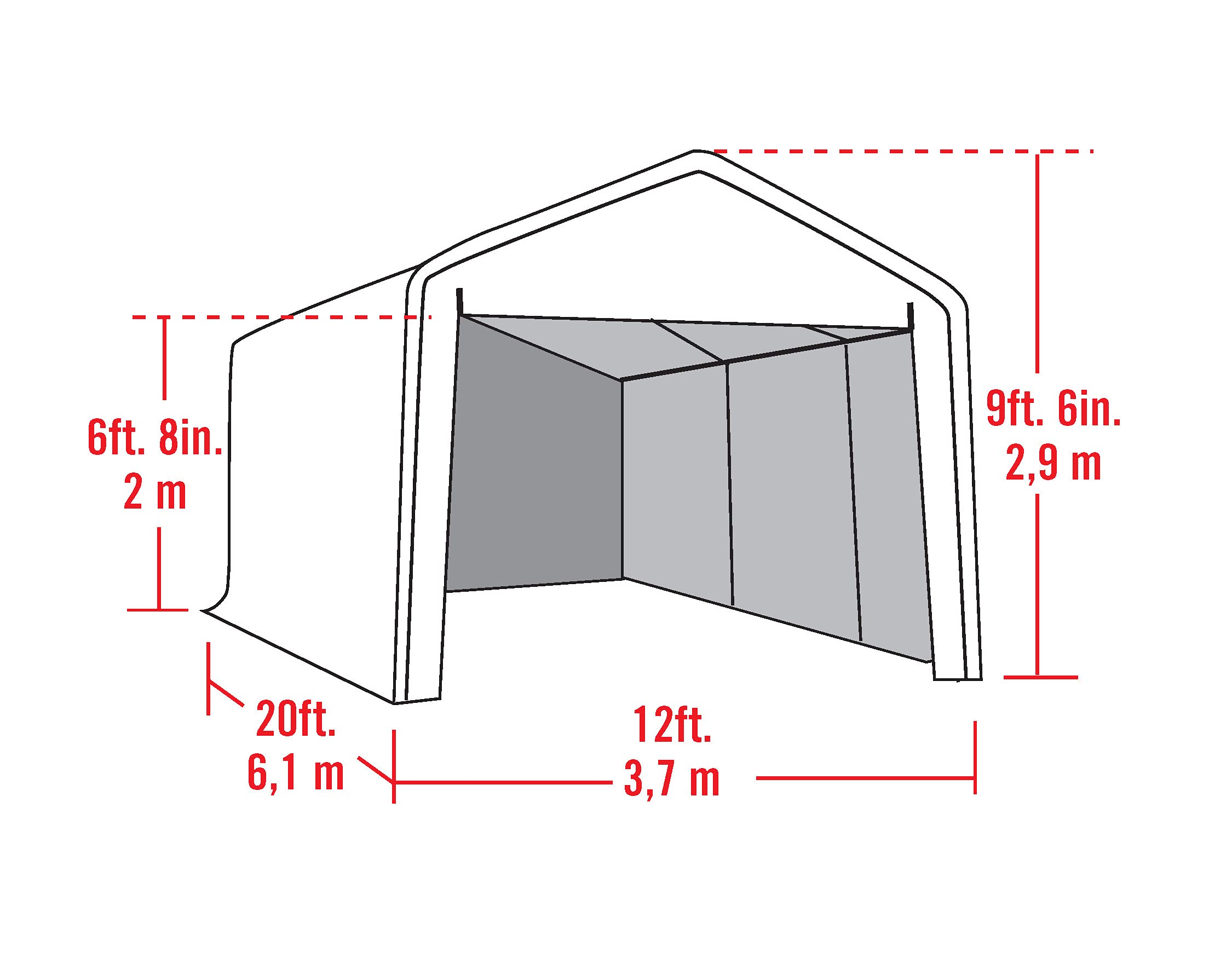 ShelterLogic SuperMax Canopy Enclosure Kit, 12 x 20 ft. (Frame and Canopy Sold Separately) - Image 3