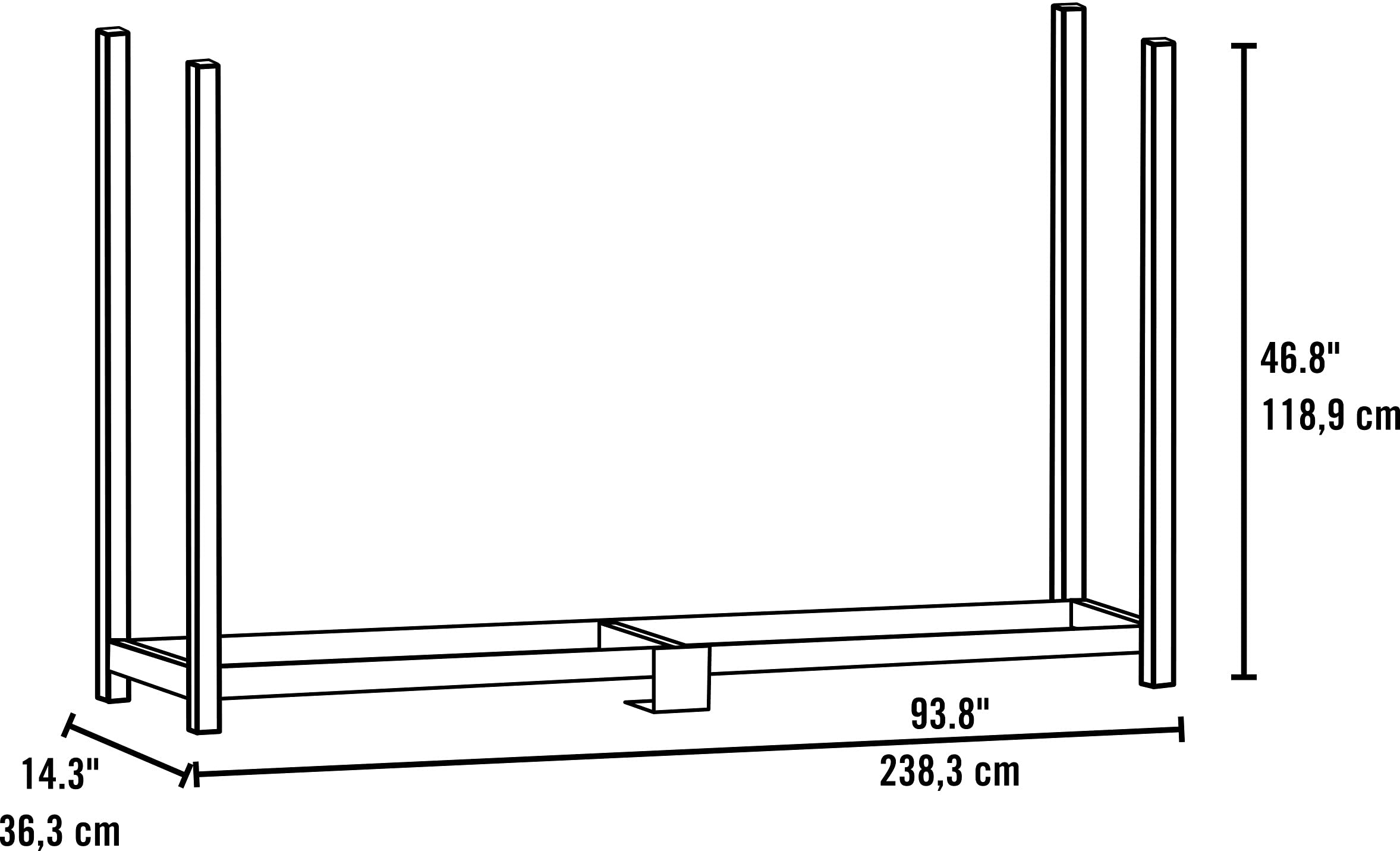 Ultra Duty Log Rack Size: 46.8" H x 93.8" W x 14.3" D - Image 4